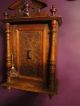 Antique Victorian Wood Carved Wall Cabinet W Shelves Key & Tassel Gothic Church Post-1950 photo 6