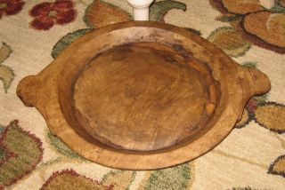 Carved Solid Wood Dough Bowl Table Centerpiece Primitive/french Country Decor photo