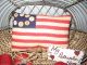 Handmade Patriotic Flag Appliqued Heart Ornies Bowl Fillers Wreath - Making Idecor Primitives photo 1