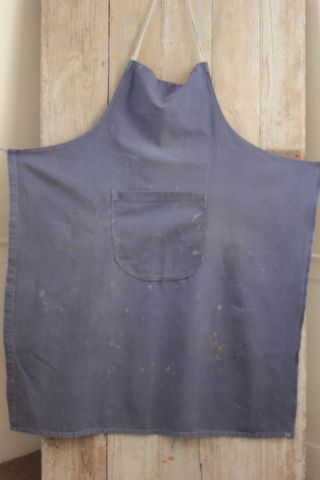 Work Clothes Apron French Blue Vintage Textile Early 1900 ' S Distressed Timeworn photo
