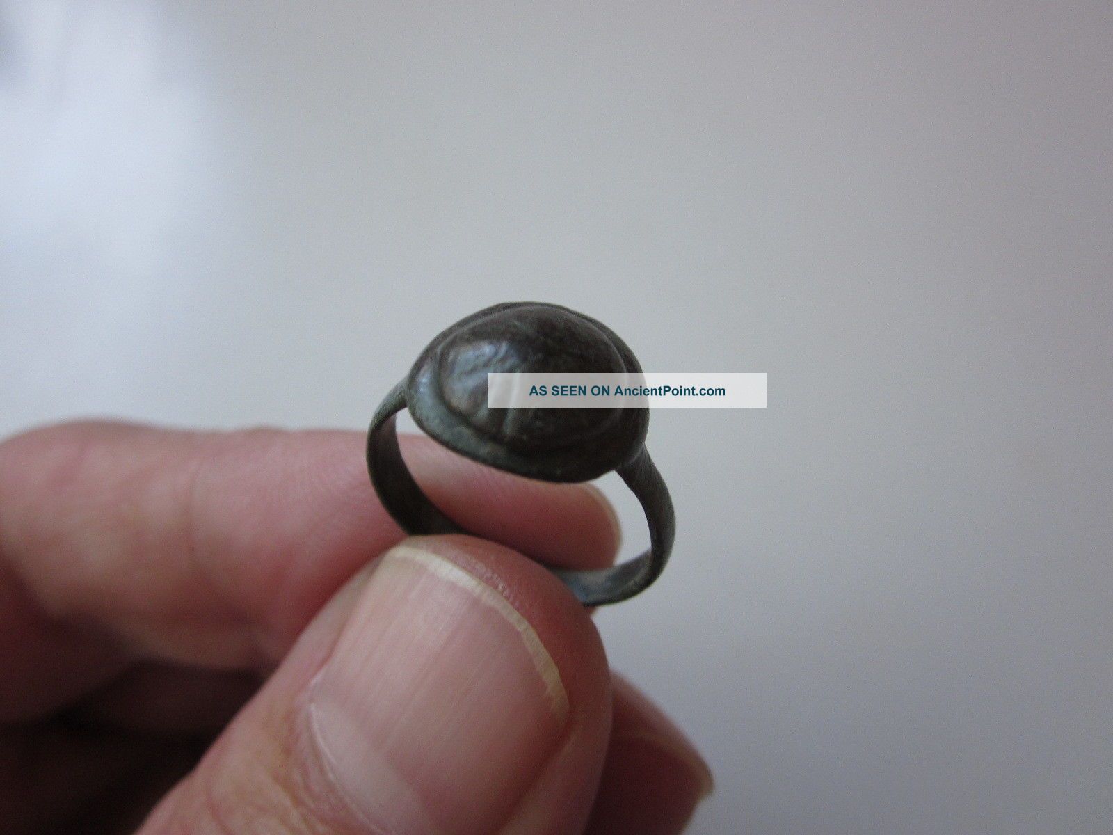 Incredible Ancient Roman Bronze Ring In The Form Of Shield Roman photo