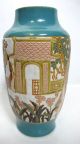 Post Vietnam War Deco Sty.  Indochine Carved Scenery Studio Art Vase Thanh Le Yqz Other Southeast Asian Antiques photo 3