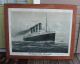 Antique Litho Cunard Steam Ship Rms Lusitania & Mauretania Ticket Office Sign Plaques & Signs photo 1