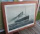 Antique Litho Cunard Steam Ship Rms Lusitania & Mauretania Ticket Office Sign Plaques & Signs photo 3