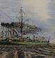 Antique Watercolor & Ink Painting Wwi Dreadnought Battleship Other Maritime Antiques photo 4