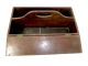 19th C Dovetailed Divided Box With Lid,  Carrying Handle Aafa Primitives photo 1