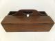 19th C Dovetailed Divided Box With Lid,  Carrying Handle Aafa Primitives photo 4