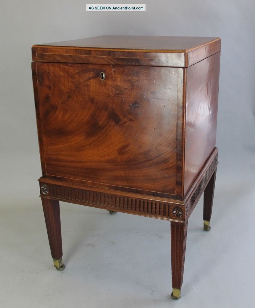 Authentic Early 19th C.  Mahogany Cellarette C.  1820s American Federal Cabinet 1800-1899 photo