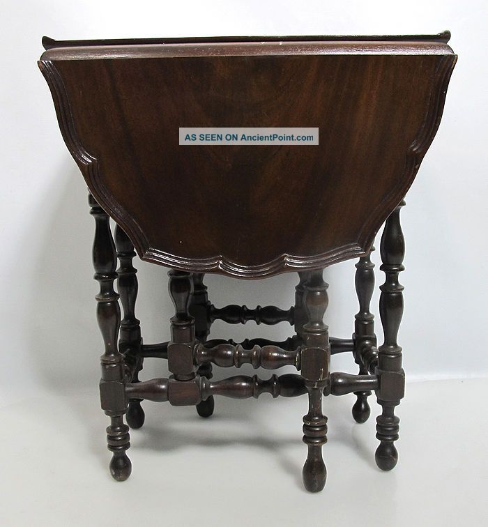 Antique Miniature Diminutive Gateleg Table W/pie Crust Rim 18 