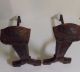 1900 ' S Arts & Crafts Mission Ohio F And M Co.  Hammered Bronze Cast Iron Andirons Hearth Ware photo 2