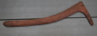 Very Fine Old Hooked ' Number Seven ' Aboriginal Boomerang Stone Tooled photo