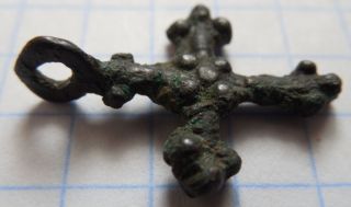 Viking Period Bronze Small Cross 1100 - 1300 Ad Vf, photo