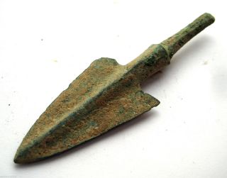 Circa.  50 - 100 A.  D Large British Found Early Roman Period Bronze Arrow Head photo