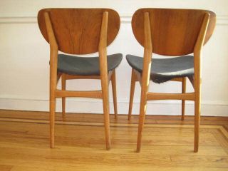 Pair Bent Wood Mid Century Danish Modern Chair Dining Desk Iconic 50s Designer? photo