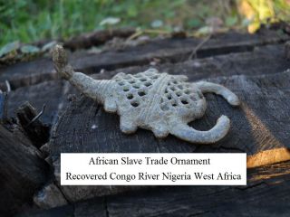 Rare African Slave Trade Ornament Currency Recovered Congo River Nigeria Africa photo
