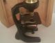 Vintage Brass Microscope With Wooden Box - Made In Germany, Microscopes & Lab Equipment photo 3