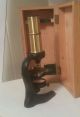 Vintage Brass Microscope With Wooden Box - Made In Germany, Microscopes & Lab Equipment photo 5