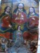 Rare Antique Retablo On Tin Image Of The Holy Trinity,  Virgin Mary And Other Latin American photo 1