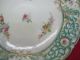 Antique Ornate Cake Dessert Stand Plate Green Painted Flowers Other Antique Ceramics photo 7