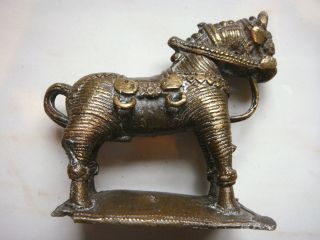 Old African Benin ? Tribal Bronze (bell Brass) Horse Figure photo