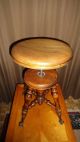 Antique Piano Organ Stool Bench Seat Glass Ball Cast Iron Claw Feet Wood Wooden 1800-1899 photo 1