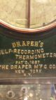 Antique 1887 Drapers Self Recording Thermometer Brass Copper Steampunk Awesome Barometers photo 3