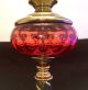 Antique Cranberry Ruby Red Glass Converted Oil Lamp Electric Marble Base Lamps photo 1