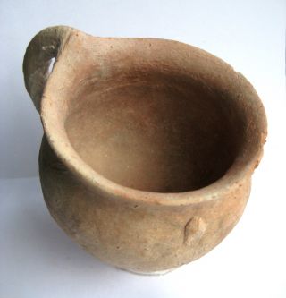Circa.  50 B.  C - 50 A.  D Large Ancient Judeah Region Round Bottom Clay Cup photo