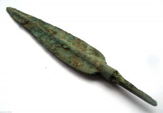 Circa.  50 - 100 A.  D Large British Found Roman Period Bronze Pilum Type Spear Head photo