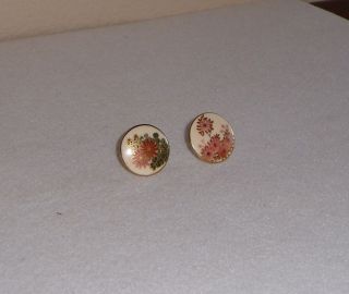 Vintage/antique Rare Satsuma Button Screw Back Earrings photo