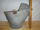 Vintage Coal Scuttle - Galvanized Tin Steel Strap Handle - Scuffs And Burns Nmm Hearth Ware photo 2