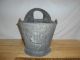 Vintage Coal Scuttle - Galvanized Tin Steel Strap Handle - Scuffs And Burns Nmm Hearth Ware photo 7