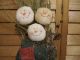 Primitive Vintage Quilted Mitten With Snowmen - Black/blue/barn Red Primitives photo 1