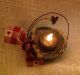 Primitive Antique Vintage Valentine Zinc Mason Jar Lid Battery Candle 6 Hrs On Primitives photo 1