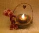 Primitive Antique Vintage Valentine Zinc Mason Jar Lid Battery Candle 6 Hrs On Primitives photo 7