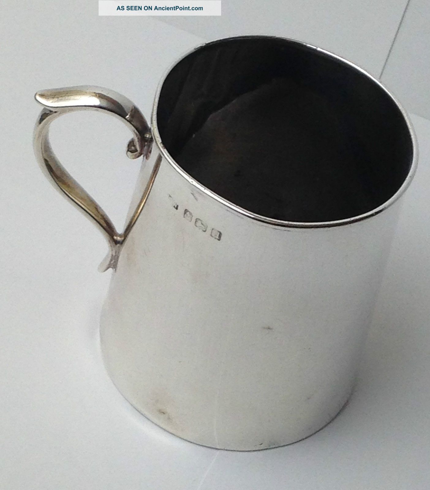 Antique Solid Sterling Silver Christening Mug Tankard Hallmarked Birmingham 1919 Other Antique Sterling Silver photo