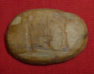 Greek Ancient Artifact - Stone Engraved Gem - Amulet Circa 200 - 100 Bc - 1848 photo