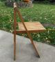 Antique Wood Slat Folding Deck Outdoor Wedding Chair Country Kitchen 1900-1950 photo 2
