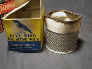 Vintage Blue Bird Oil Stove Wick And Room Heater Box C1900s photo