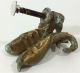 Antique Brass Double Koi Fish Dolphin Nautical Figural Door Knocker 4.  25 
