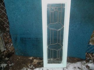 Antique Leaded Glass Semi Beveled 2 Star Etched photo