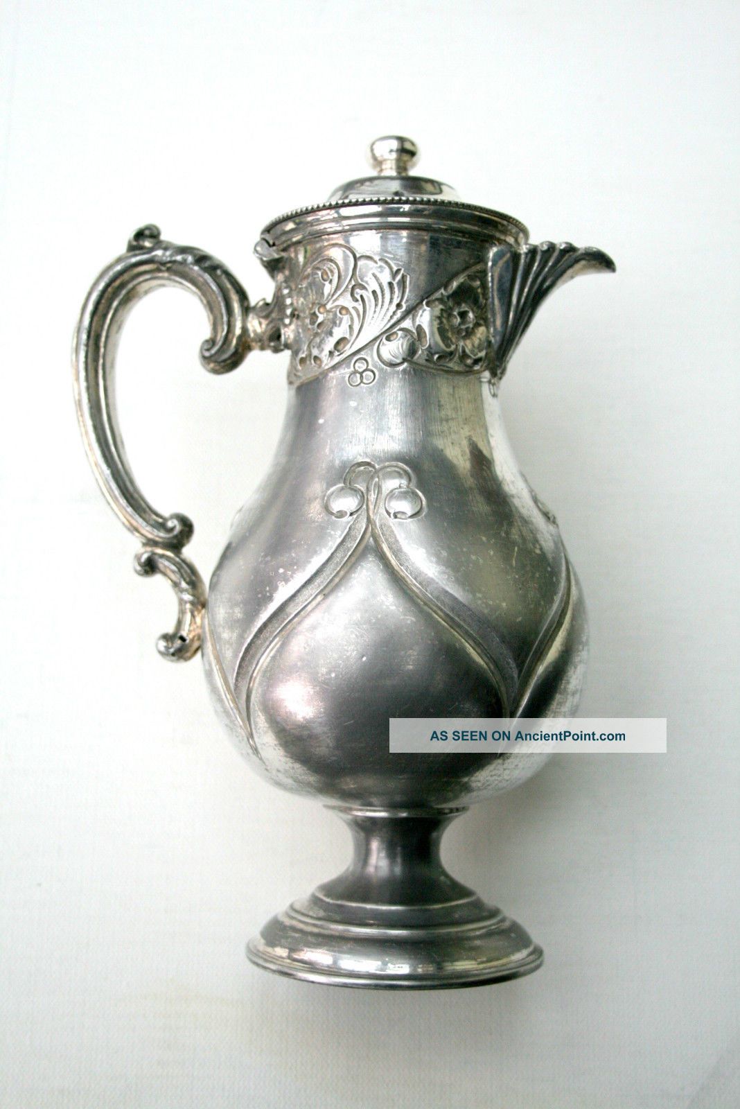 Art Nouveau Coffee Pot Pewter Or Base Metal Art Nouveau photo