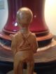Vintage Carved Wood Young Man With Cornfigure Carved Figures photo 3