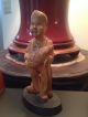 Vintage Carved Wood Young Man With Cornfigure Carved Figures photo 5
