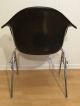 Herman Miller Charles Eames Black Naugahyde Fiberglass Covered Arm Shell Chair Post-1950 photo 1