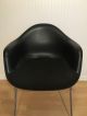 Herman Miller Charles Eames Black Naugahyde Fiberglass Covered Arm Shell Chair Post-1950 photo 2