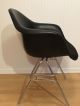 Herman Miller Charles Eames Black Naugahyde Fiberglass Covered Arm Shell Chair Post-1950 photo 4