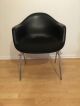 Herman Miller Charles Eames Black Naugahyde Fiberglass Covered Arm Shell Chair Post-1950 photo 5