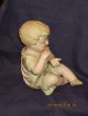 Antique Porcelain Bisque Piano Baby Figurine Blonde Girl Cries 23/110 Figurines photo 2