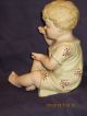Antique Porcelain Bisque Piano Baby Figurine Blonde Girl Cries 23/110 Figurines photo 4